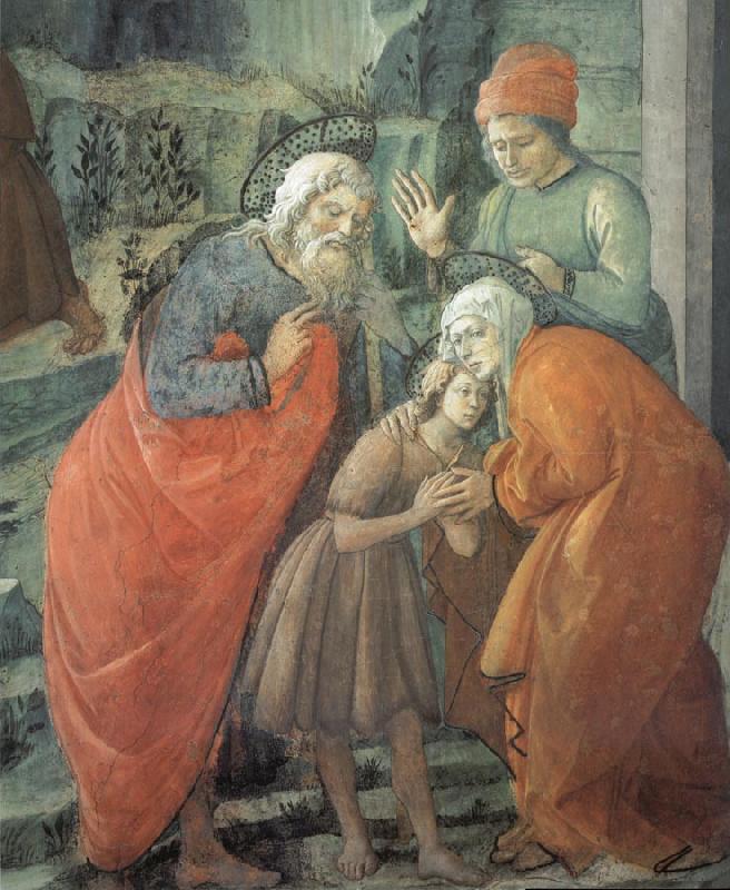 Fra Filippo Lippi Details of St John beids farewell to his parents oil painting image